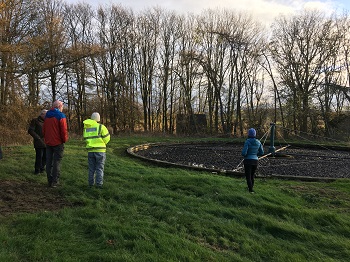 Inspecting the coke bed at Fenton Barns