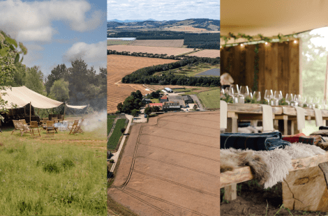 event marquees and fields at The Rhynd