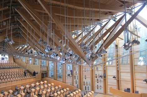 The debating chamber of the Scottish Parliament