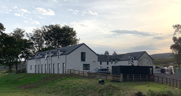 Affordable housing in renovated farm buildings at Glengorm on the Isle of Mull
