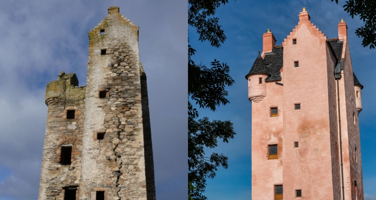 Fairburn Tower - before and after restoration