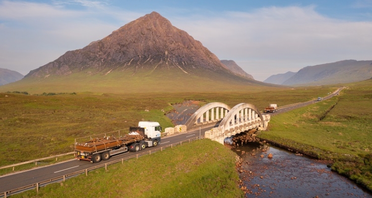 Truck on road