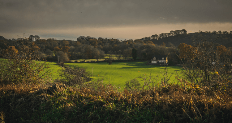 scottish field and house