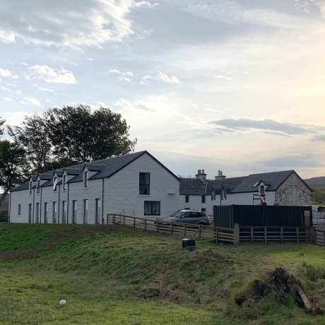 Affordable housing in renovated farm buildings at Glengorm on the Isle of Mull
