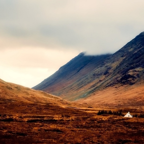 Picture of hills and cottage